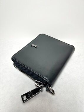 BERLINER BAGS Black Leather Wallet Geneva, RFID, Zip-Around Card Case, NWOT